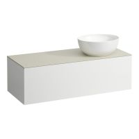 Vorschau: Laufen IL BAGNO ALESSI ONE Schubladenelement 1200 Ausschnitt rechts, inkl. Hahnloch, zu WT H818975_6, weiß, H4313170972601