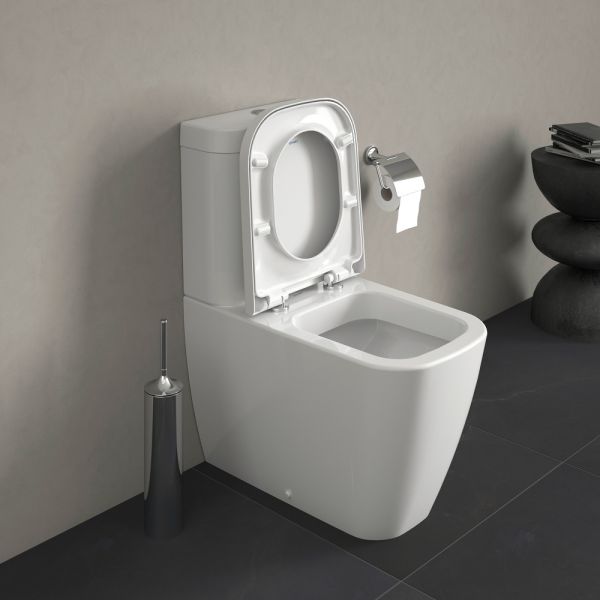 Duravit Happy D.2 Stand-WC für Kombination, Tiefspüler, WonderGliss, weiß