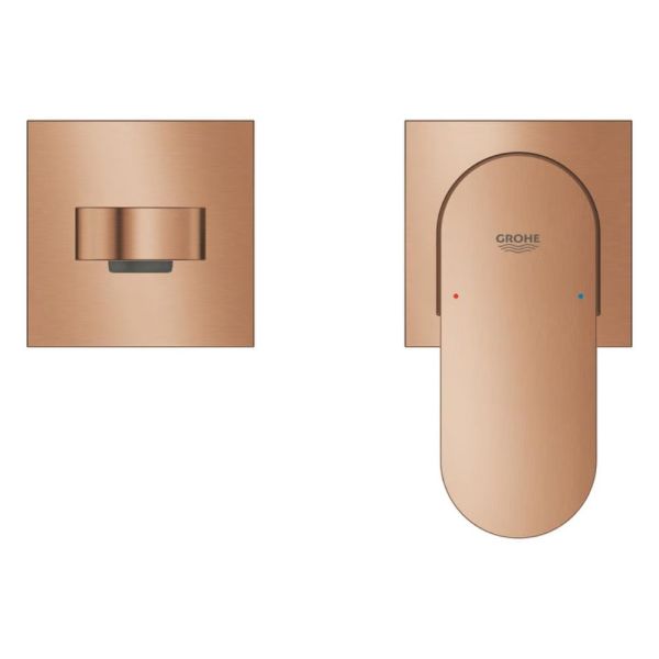 Grohe Plus 2-Loch-Waschtischbatterie Ausladung 147mm, warm sunset gebürstet
