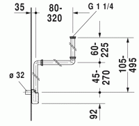 Vorschau: Duravit Raumsparsiphon 1 1/4