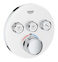 Vorschau: Grohe Grohtherm SmartControl Thermostat mit 3 Absperrventilen, rund, chrom/moon white