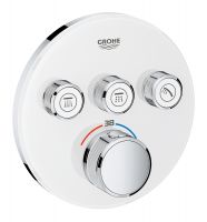 Vorschau: Grohe Grohtherm SmartControl Thermostat mit 3 Absperrventilen, rund, chrom/moon white 29904LS0