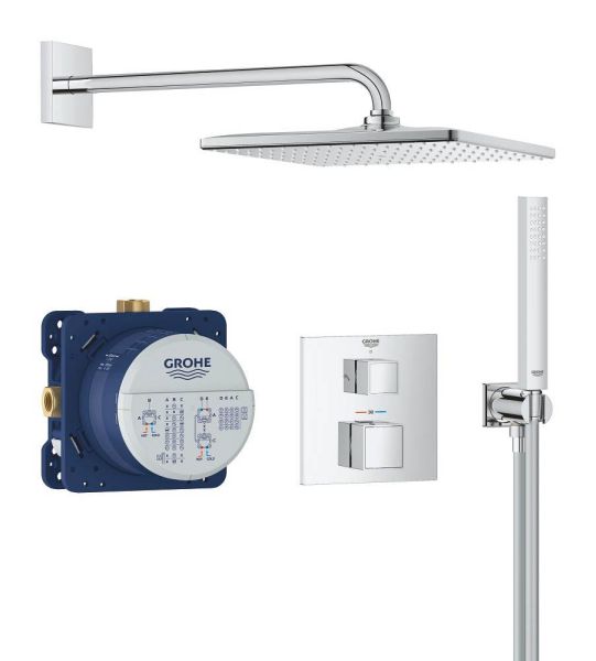 Grohe Grohtherm Cube Duschsystem Unterputz mit Rainshower Mono 310 Cube, chrom 34868000