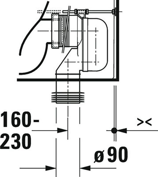 Duravit Qatego Stand-WC Kombination für aufg. Spülkasten, 6 l, spülrandlos, HygieneGlaze, weiß