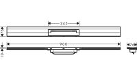 Vorschau: Hansgrohe RainDrain Flex Fertigset Duschrinne 90cm, kürzbar, zur Wandmontage, edelstahl gebürstet