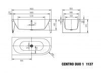 Vorschau: Kaldewei Meisterstück Centro Duo 1 links Badewanne Eckeinbau 2-seitig 180x80cm, weiß Perl-Effekt