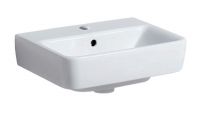 Vorschau: Geberit Renova Plan Handwaschbecken mit 1 Hahnloch, mit Überlauf, 45x34cm, weiß 501624001