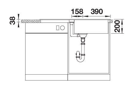 Blanco SILGRANIT® Adira XL 6 S Küchenspüle mit Ablauffernbedienung, Becken reversible einbaubar