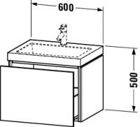 Vorschau: Duravit L-Cube c-bonded Set 60x48cm mit Vero Air Waschtisch mit 1 Schublade, mit Hahnloch