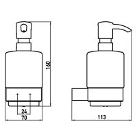Vorschau: emco loft Seifenspender Wandmodell, Kristallglas satiniert, bronze gebürstet