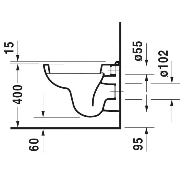 Duravit D-Code Wand-WC 48x35cm, eckig, weiß