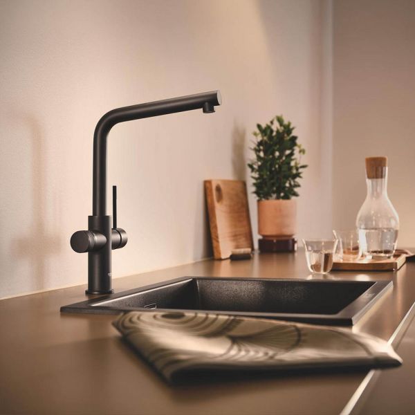 Grohe Blue 2.0 5-in-1-Armatur, L-Auslauf, phantom black 