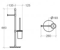 Vorschau: lineabeta RANPIN Kombi-Bürstengarnitur mit Papierrollenhalter, chrom