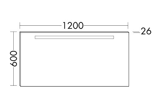 Burgbad Eqio/Sys30 Leuchtspiegel mit horizontaler LED-Beleuchtung, 120x60cm