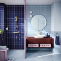 Vorschau: Grohe Precision Feel Thermostat-Brausebatterie mit ProGrip Rändelstruktur, cool sunrise gebürstet