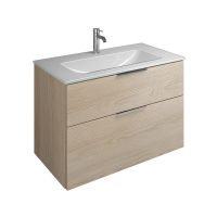 Vorschau: Burgbad Eqio Glas-Waschtisch 92cm mit Waschtischunterschrank, 2 Auszüge