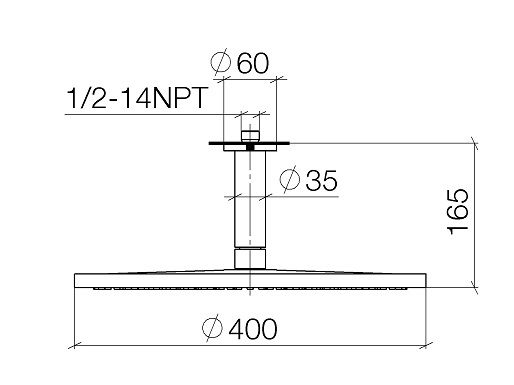 Dornbracht Regenbrause Ø40cm mit Deckenanbindung FlowReduce