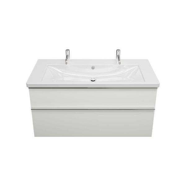 Burgbad Eqio Keramik-Waschtisch 123cm mit Waschtischunterschrank