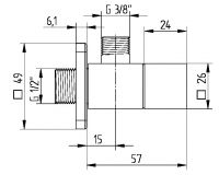 Vorschau: Avenarius Design-Eckventil ½“ eckig, chrom