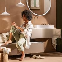Vorschau: hansgrohe Xevolos E Waschtischunterschrank 98x55cm für Aufsatzwaschtisch mit Konsole, 1 Schubkasten Vorschau: hansgrohe Xevolos E Waschtischunterschrank 98x55cm für Aufsatzwaschtisch mit Konsole, 1 Schubkasten