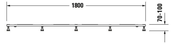 Duravit Tempano Fußgestell höhenverstellbar 70 - 100mm 1800x900x85mm