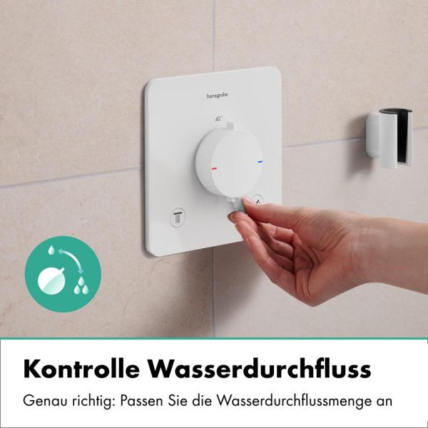 hansgrohe Ecostat Comfort Q Thermostat 2 Funktionen mit Sicherungskombination, weiß matt