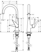 Vorschau: Hansgrohe Talis M51 Einhebel-Küchenarmatur 260 mit Schwenkauslauf, edelstahl finish