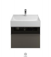 Burgbad Yumo Mineralguss-Waschtisch mit Waschtischunterschrank, 66,5cm SFKL067