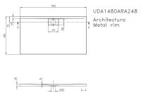 Vorschau: Villeroy&Boch Architectura MetalRim Duschwanne inkl. Antirutsch (VILBOGRIP),140x80cm, techn. Zeichnung
