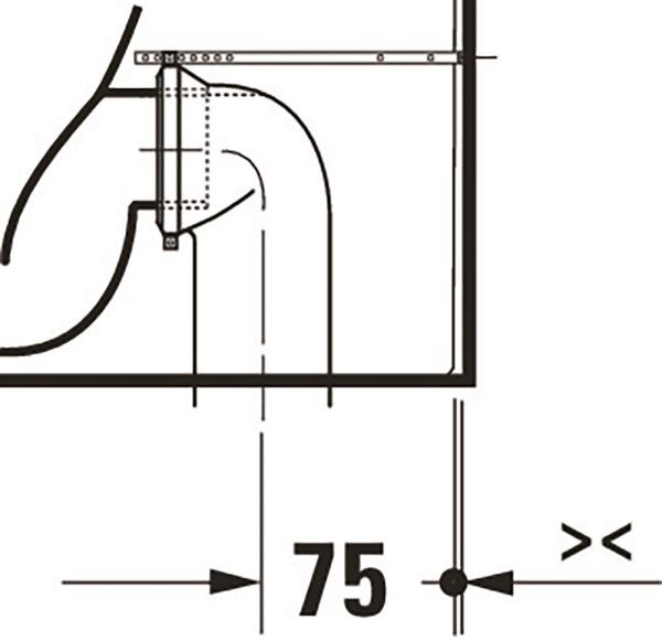 Duravit Qatego Stand-WC 60cm, 4,5 l, Tiefspüler, spülrandlos, Abgang waagerecht, HygieneGlaze, weiß