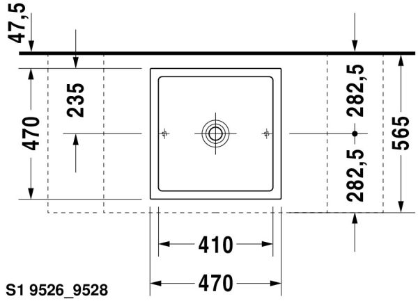 Duravit Starck 1 Aufsatzbecken 47x47cm weiss 03874700281